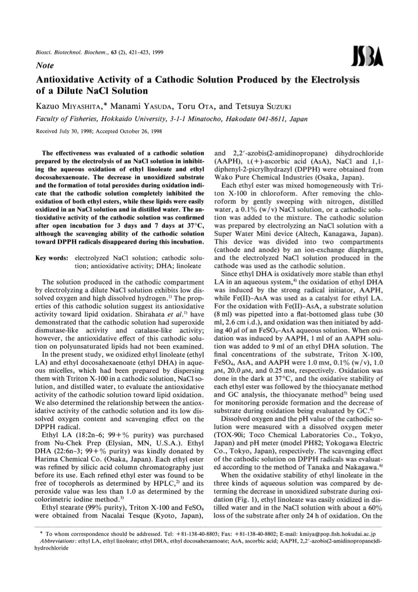 N&deg; 5 attivit&agrave; antiossidativa